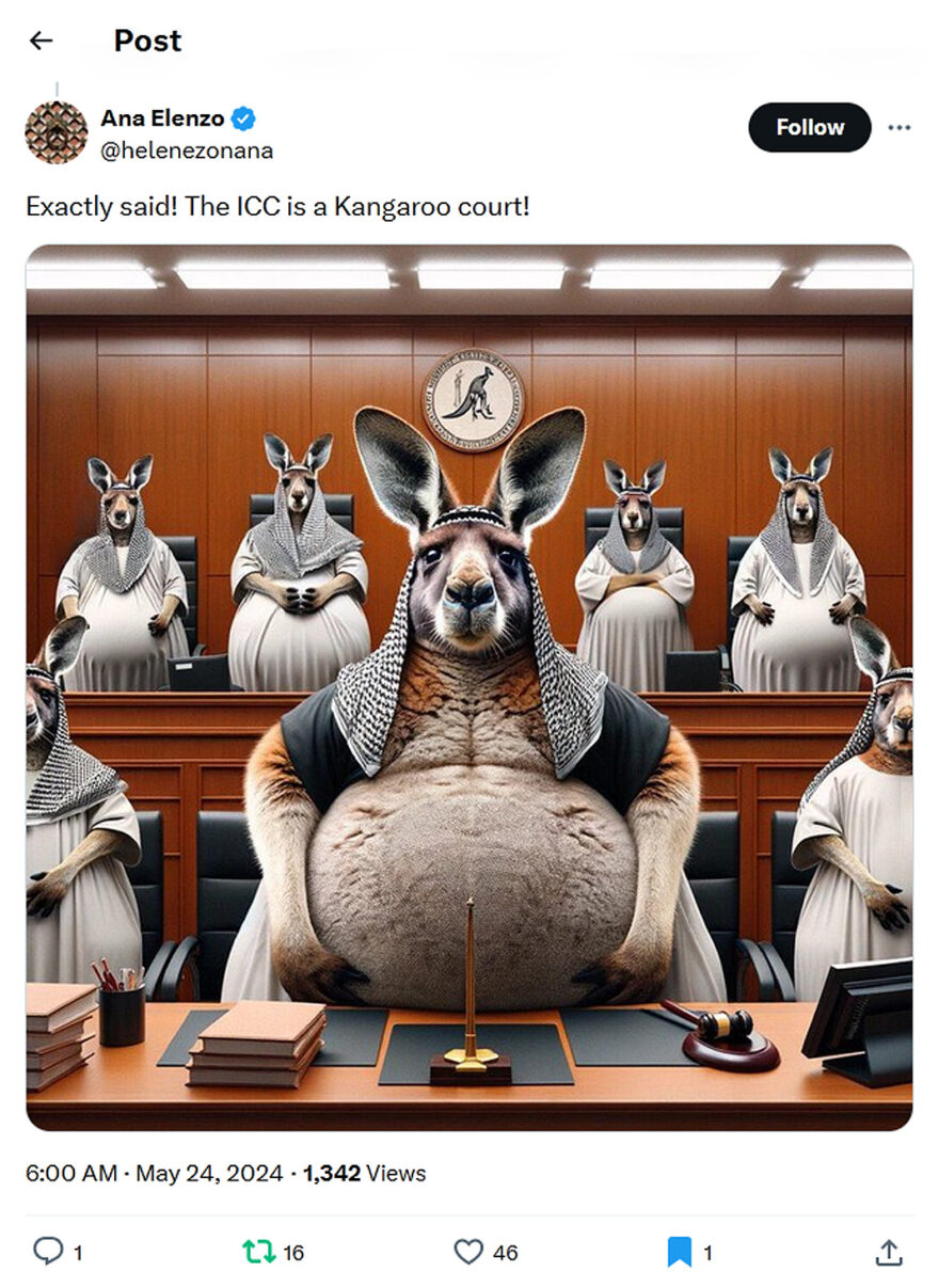 Ana Elenzo-tweet-24May2024-The ICC is a Kangaroo court