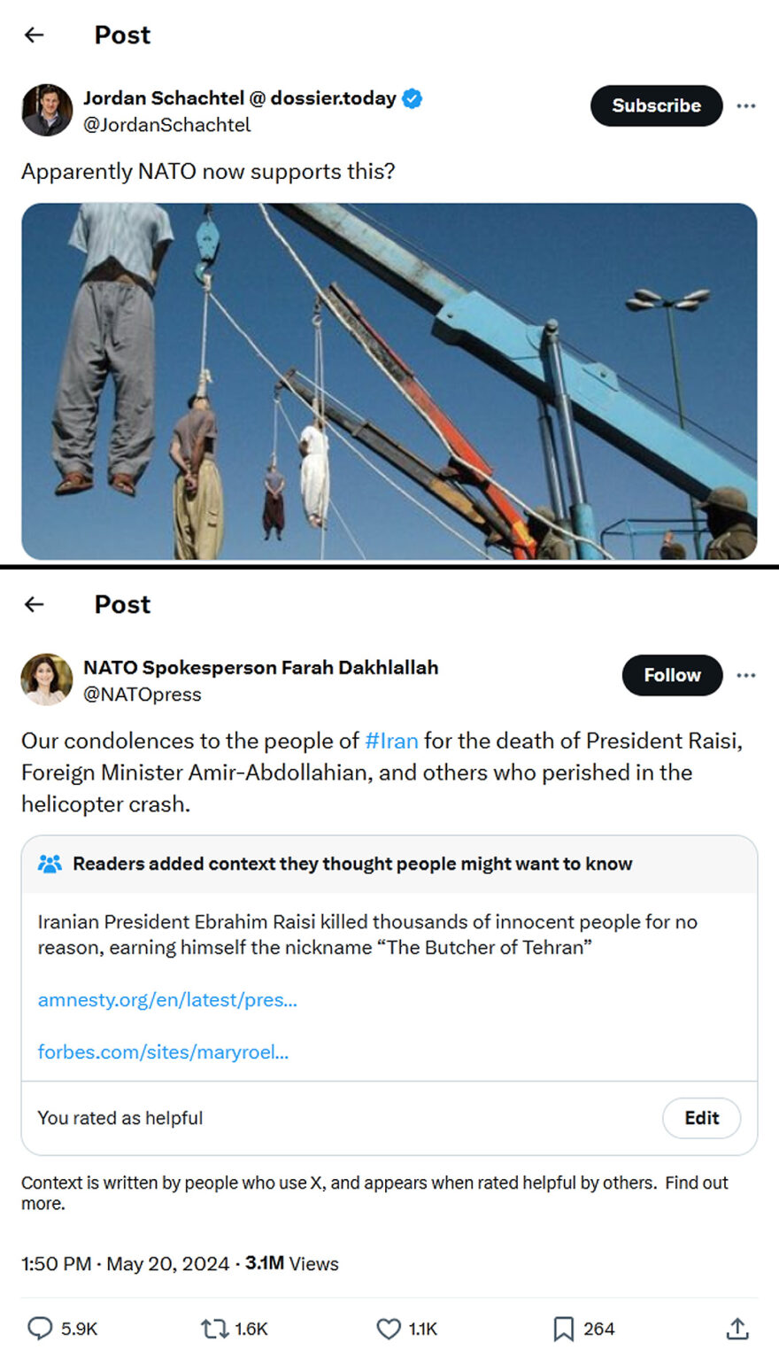 Jordan Schachtel-tweet-20May2024-NATO APPROVED lift hanging